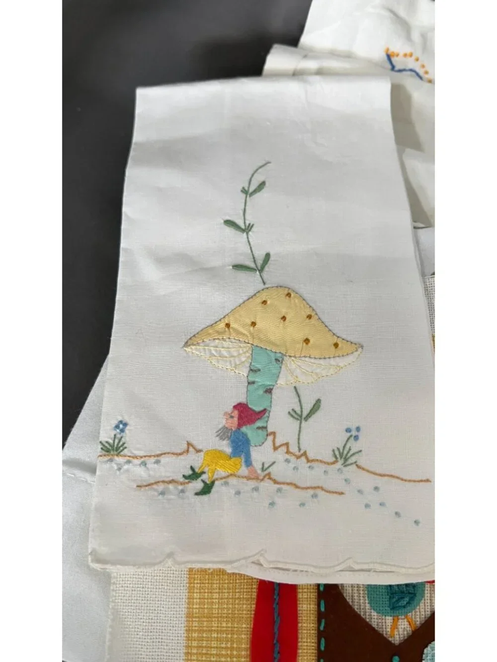 Vintage Embroidered Fabric Squares & Linens Collection